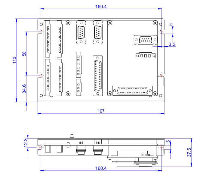 PDU1000-V3K2激光振镜焊接卡安装尺寸图